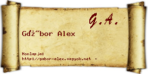 Gábor Alex névjegykártya